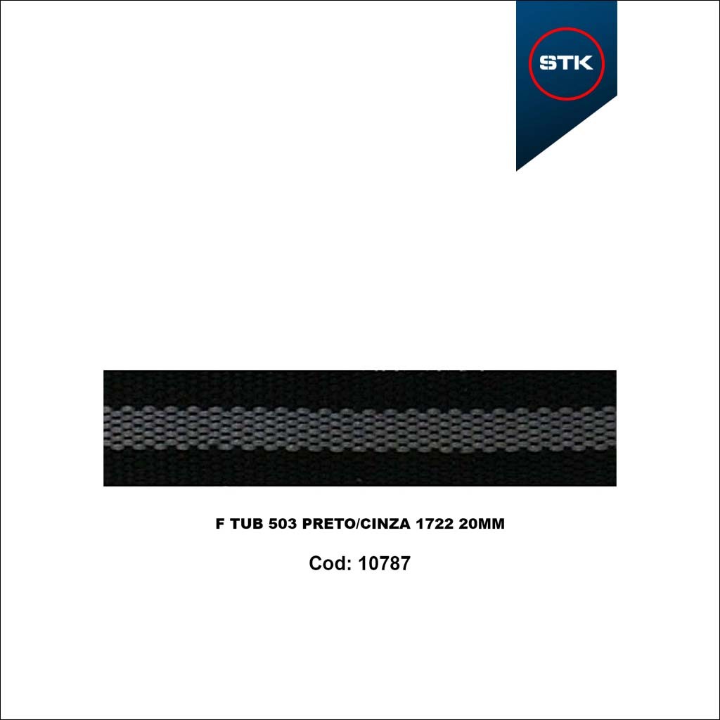 FITA TUBO 503 20MM PRETO / CINZA 