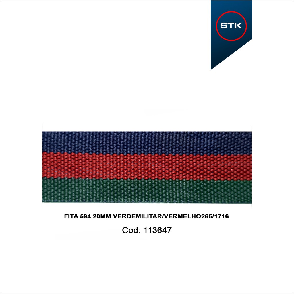 FITA 594 20MM VERDE M / VERMELHO265 / 1716