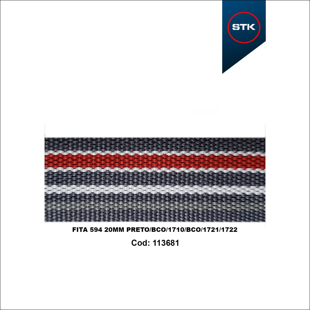 FITA 594 20MM PRETO / BCO / 1710 / BCO / 1721 / 1722