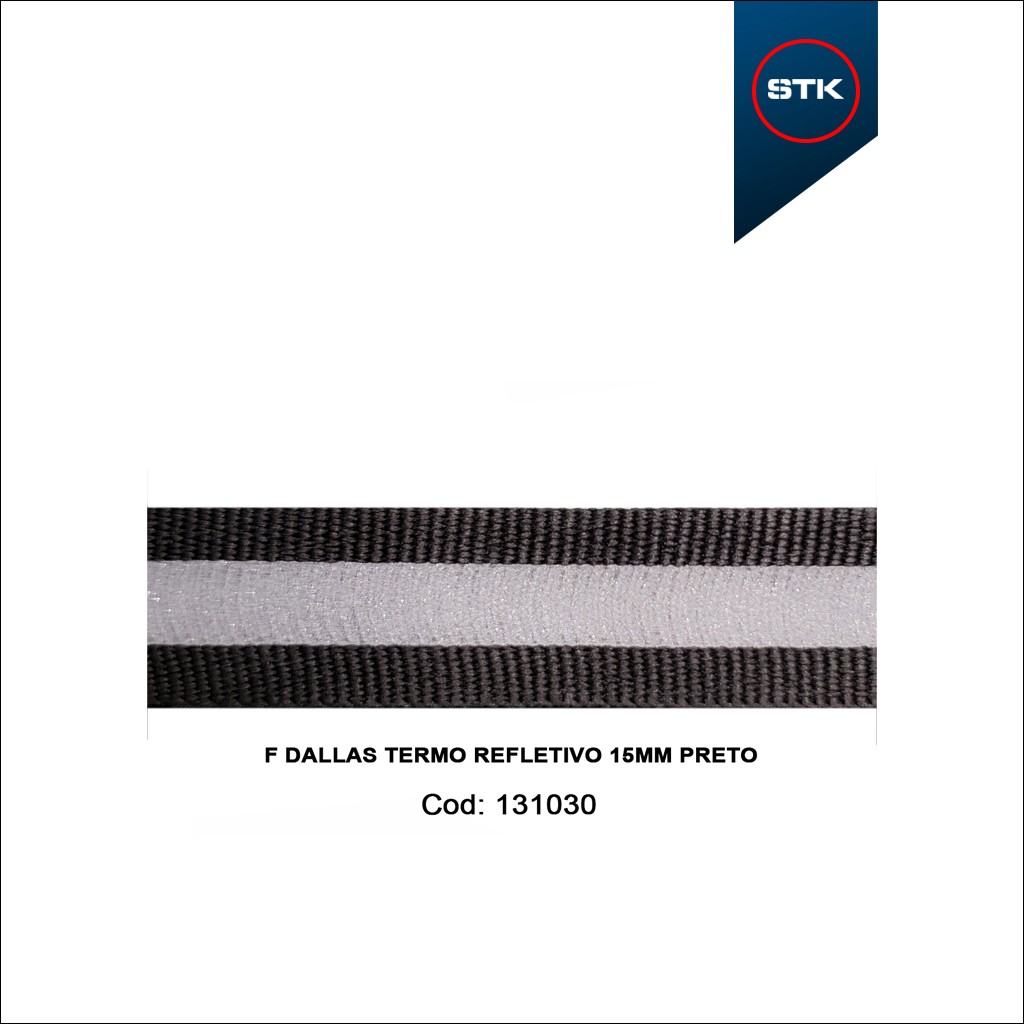 FITA DALLAS TERMO REFLETIVO 15MM PRETO