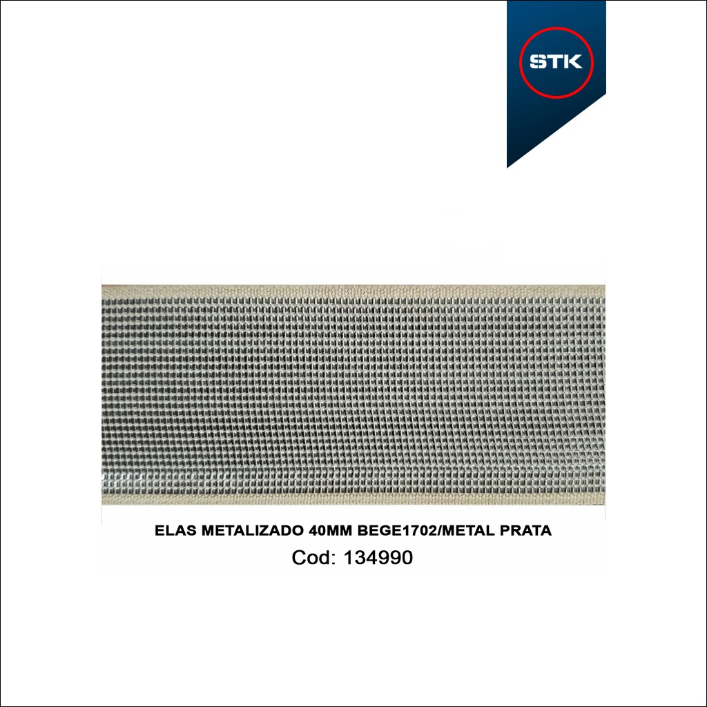 ELÁSTICO STK 938 METALIZADO 40MM BEGE1702 / METAL PRATA