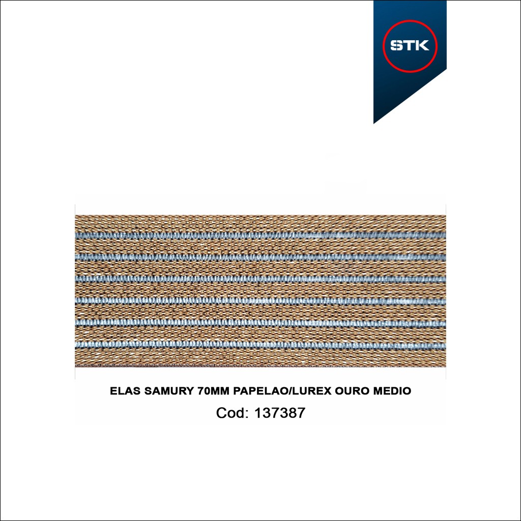 ELÁSTICO STK 1057 SAMURY 70MM PAPLEÃO / LUREX OURO MEDIO