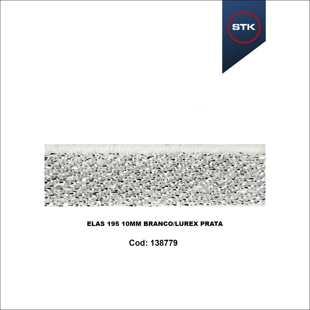 ELÁSTICO STK 171 10MM BRANCO / LUREX ´PRATA