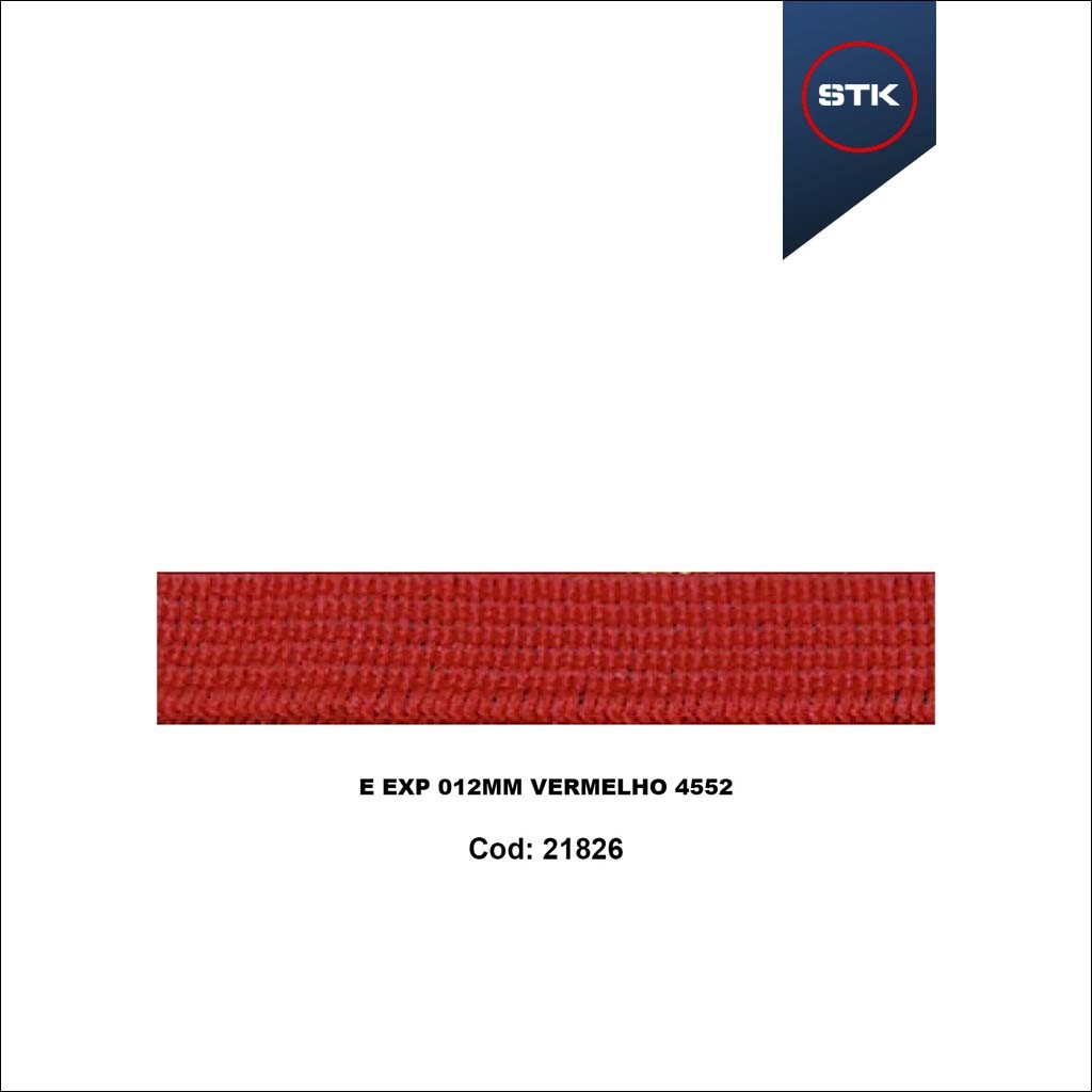 ELÁSTICO STK 156 EXPORTAÇÃO 12MM VERMELHO 4552