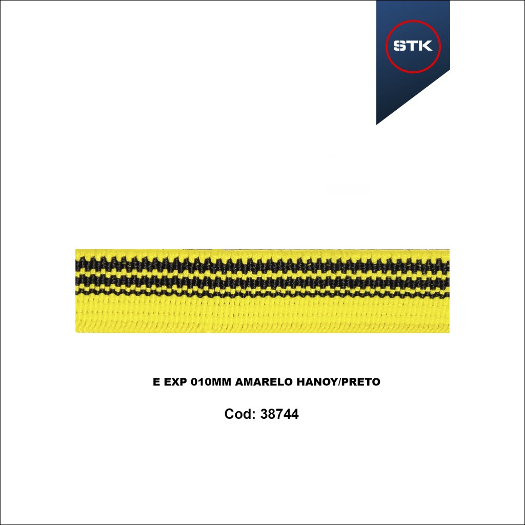 ELÁSTICO STK 157 EXPORTAÇÃO 10MM AMARELO HANOY / PRETO